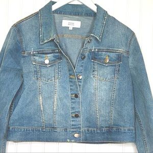 TEXTILE ELIZABETH AND JAMES JEAN JACKET - L - NWOT